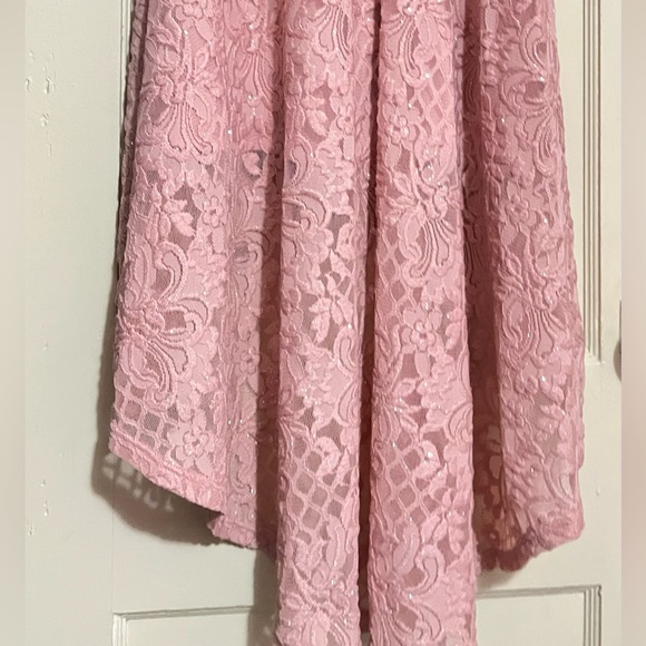 PINK SPARKLE OFF THE SHOULDER DRESS - Picture 3 of 4